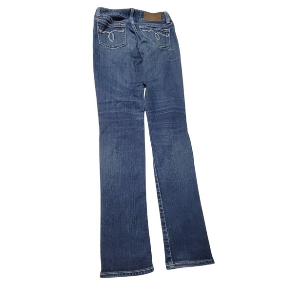 Moussy Jeans Womens Size 24 Straight Leg Low Rise Dark Wash Denim Pants - Picture 3 of 6